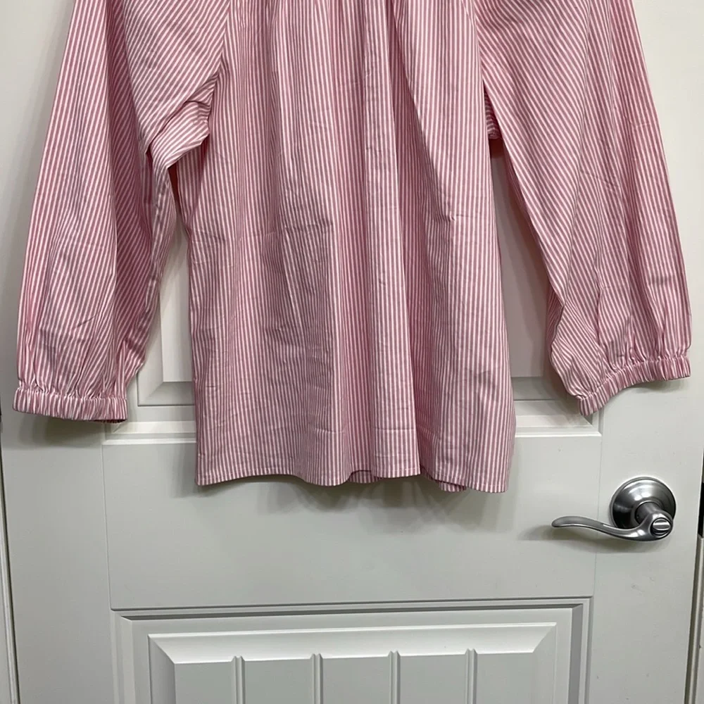 J. Crew Pink Striped Blouse - Picture 6 of 10